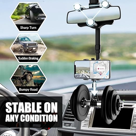 360 Rotatable and Retractable Car Phone Holder